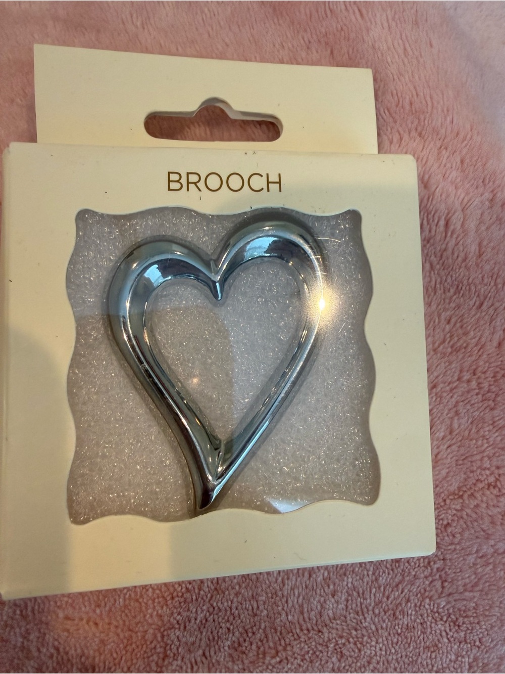 T.J.Maxx Silver Heart Brooch Accent